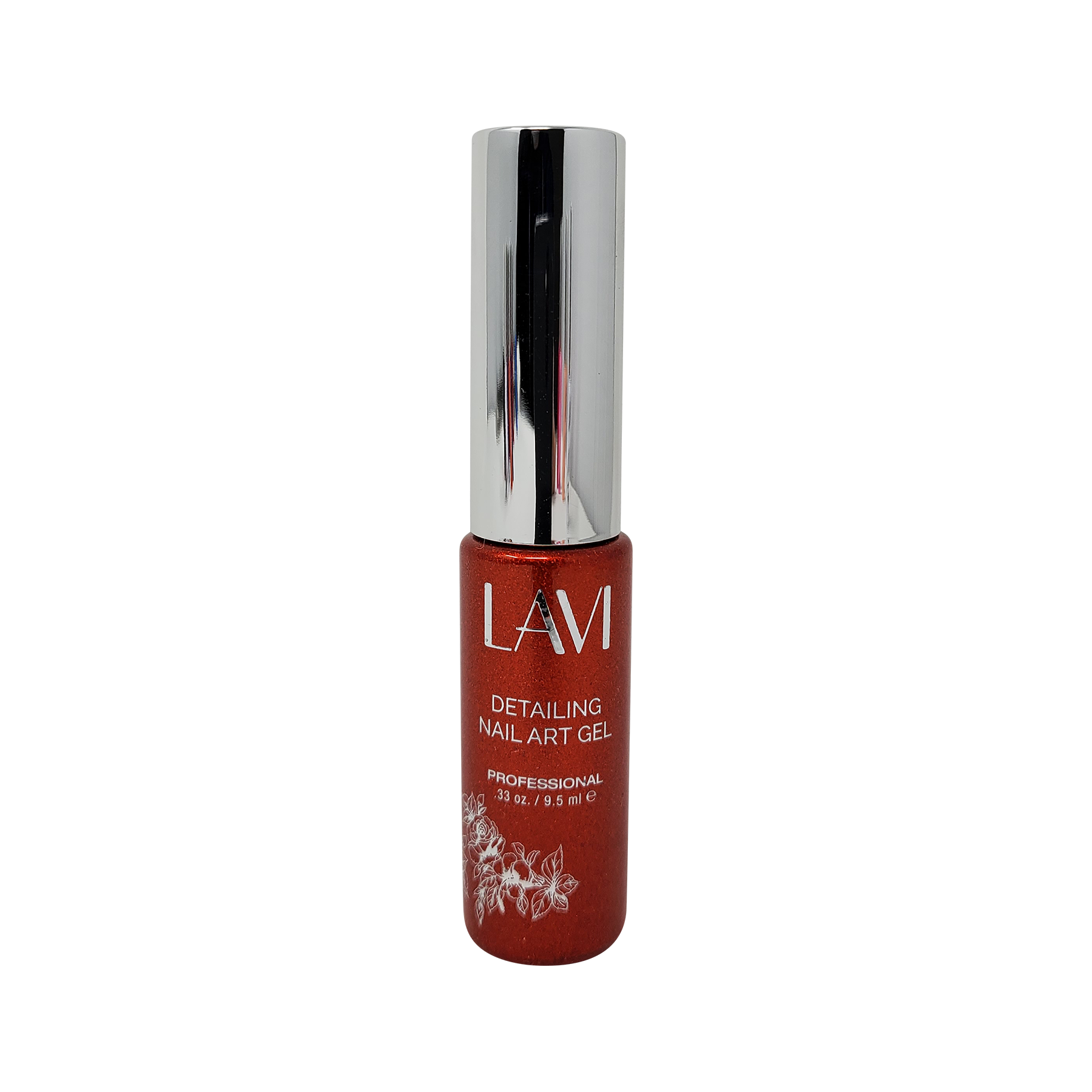 Lavi Detailing Nail Art Gel, 08, RED GLITTER, 0.33oz, (Pk: 12 pcs/box)