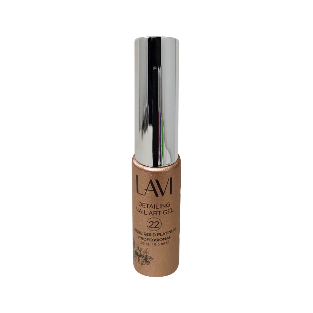 Lavi Detailing Nail Art Gel, 22, ROSE GOLD PLATINUM, 0.33oz, (Pk: 12 pcs/box)