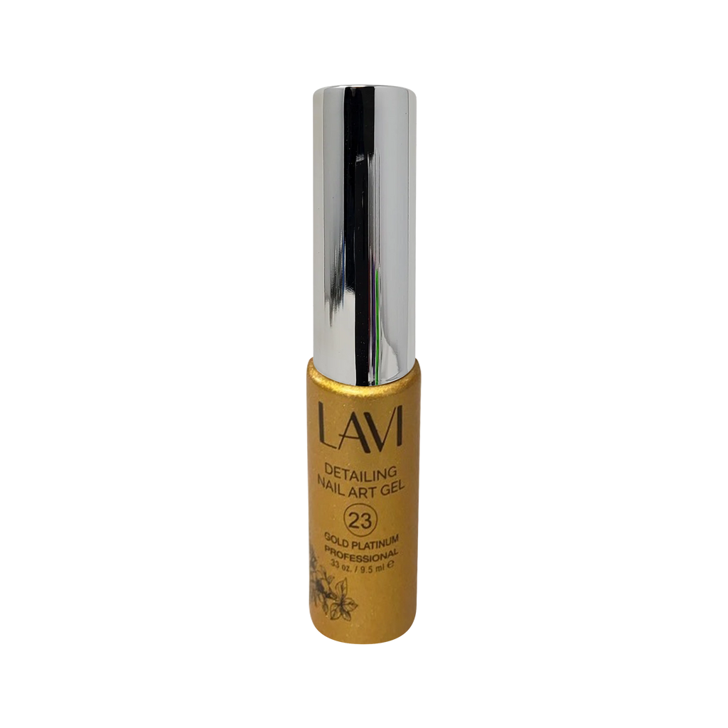 Lavi Detailing Nail Art Gel, 23, GOLD PLATINUM, 0.33oz, (Pk: 12 pcs/box)