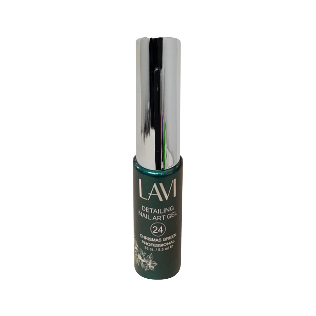 Lavi Detailing Nail Art Gel, 24, CHRISTMAS GREEN, 0.33oz, (Pk: 12 pcs/box)